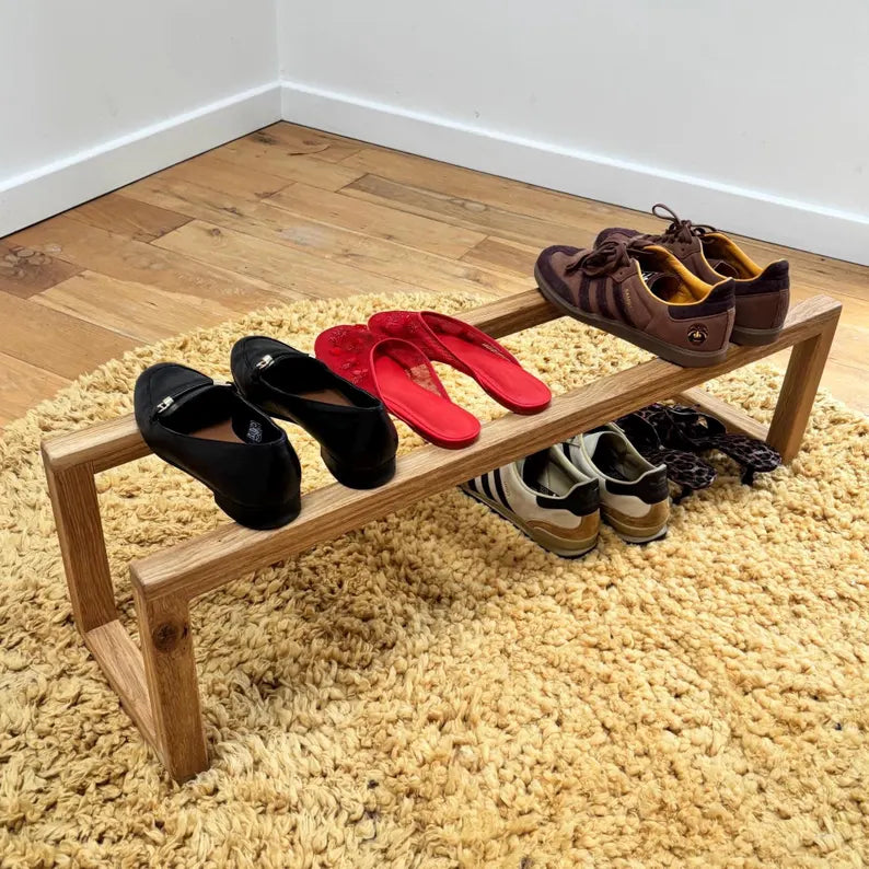 Solid Oak Minimal Shoe Rack